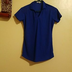 Collared golf royal blue top